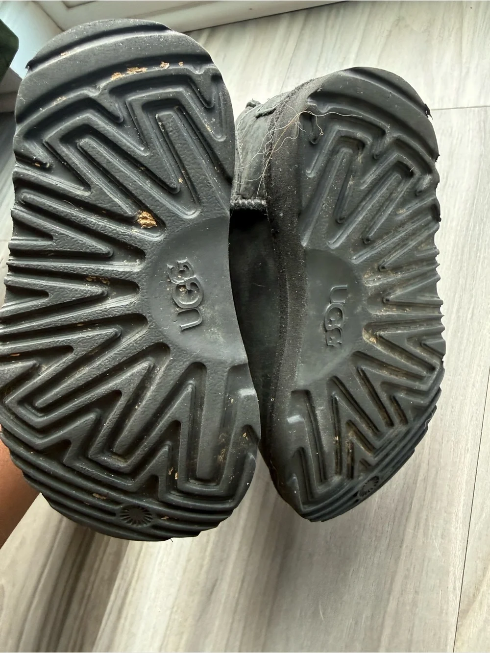 UGG Kids Black Suede Shearling Boots
